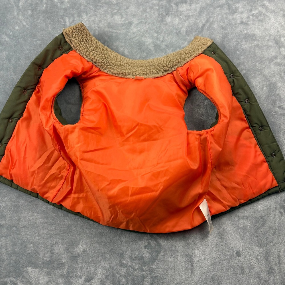 Kids Insulated Vest Sz. 6 Olive Green Corduroy Yoke Camping Cabin Gorpcore Trail - Picture 5 of 7